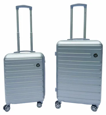 Produktbild von Linder Exclusiv Travel Kofferset, Reisekofferset 2tgl. 4 Rollen Reisenkoffer SC2001 Hellgrau