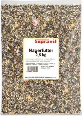 Produktbild von Supravit Nagerfutter Kleintierfutter 2,5kg | Premium Alleinfutter - Ideal für Hamster, Kaninchen, Zwergkaninchen, Meerschweinchen, Mäuse & Ratten