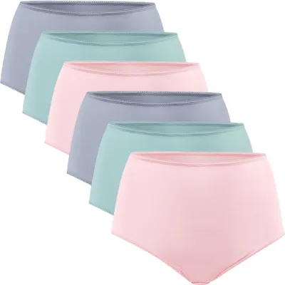 Produktbild von Celodoro Damen Taillenslip (6er Pack) Microfaser-Slip mit Blümchen-Muster - Pastell Mix XL (48-50)