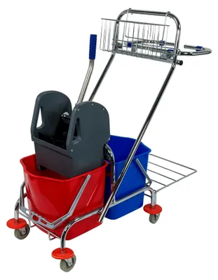 Produktbild von Doppelfahreimer aus Chrom für Putzwagen