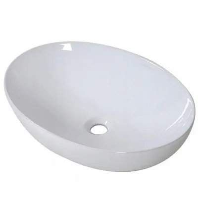 Obrázok produktu pre Oválne keramické umývadlo s prepadom oválne biele pre umývadlo 42 x 34 cm