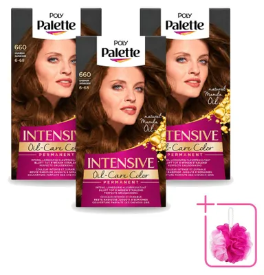 Immagine prodotto di 3 confezioni di tinta per capelli Poly Palette, colore biondo dorato 660, contenimento da 115 ml ciascuna, confezione risparmio