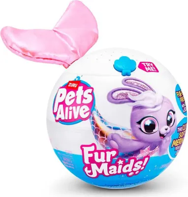 Immagine prodotto di Pets Alive Furmaids di ZURU Sirena, peluche, interattivo, luci e suoni, giocattolo per bambine (gattino rosa)