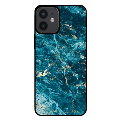 Produktbild von Smartphonica Handytasche für iPhone 12 Mini mit Marmordruck - TPU-Rückseite Fall Marmor-Design - Blau