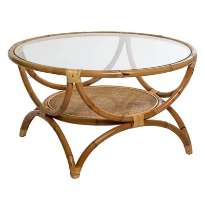 Image de Couchtisch "farah" rattan d90cm  - Atmosphera créateur d'intérieur