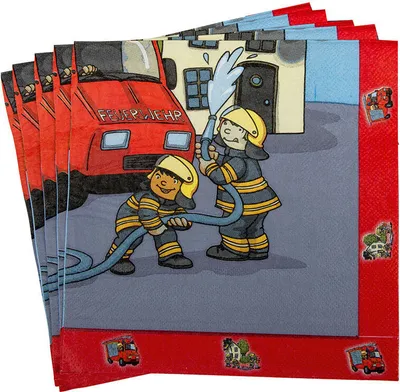 Produktbild von 20 Servietten Feuerwehr 33x33cm 3-lagig