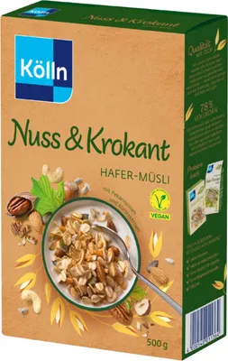 Obrázek produktu pro Kölln Nuss Krokant ovesné müsli s pekanovými ořechy a dýňovými semínky 500g