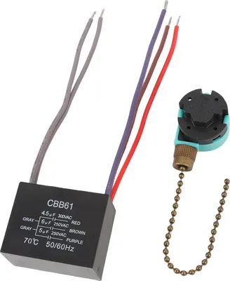 Image de 3 Vitesse 4 fils L��fendeur de plafond Tirer le commutateur à chaîne 4,5UF 6UF 5UF 5 CBB61 -Condensateur pour lade l��éclairage