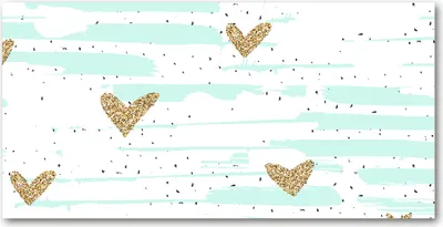 Produktbild von Tulup® Leinwandbild - 140x70 cm - Wandkunst - Drucke auf Leinwand - Leinwanddruck  - Sonstige - Mehrfarbig - Goldene Herzen