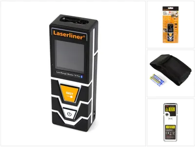 Produktbild von Laserliner LaserRange-Master T4 Pro, Laser-Distanzmessgerät, m, Schwarz, Orange, Weiß, Digital, LCD, 1+2