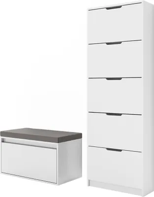 Produktbild von Schuhkipper Vicco Luca Weiß 2 Teile, mit Sitzbank, Model 41630