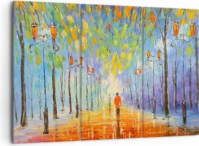 Produktbild von Bild auf Leinwand - Leinwandbild - Park Natur - 105x70cm - Wand Bild - Wanddeko - Wandbilder - Leinwanddruck - Bilder - Kunstdruck - Wanddekoration - Leinwand bilder - Wandkunst - CE105x70-3507