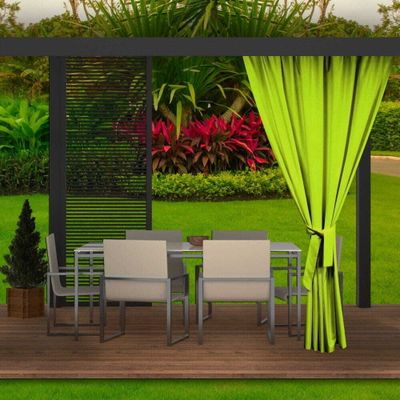 Zasłona ogrodowa 155x200cm limonka 1 szt | zasłona zewnętrzna wodoodporna | zasłona na taras balkon | zasłona na zewnątrz | zasłona do ogrodu