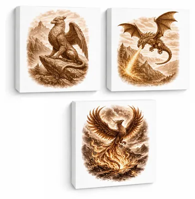 Produktbild von Mythos Freiheit 3er Set Holzbilder in 15x15 cm zum Stellen oder Aufhängen er
