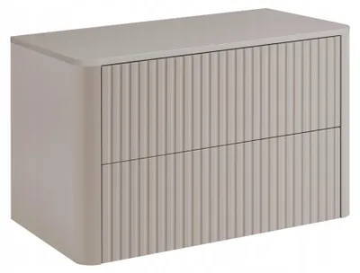 Zdjęcie produktu dla Rodan Szafka pod Umywalkę 80cm - z Blatem - Wisząca - Ryflowana Kaszmir - Push-to-Open - LINEA