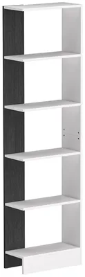 Immagine prodotto di Libreria Moderna Salvaspazio 45x21x170 cm a 5 Ripiani in Legno Bianco e Nero