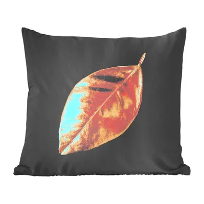 Produktbild von MuchoWow® Zierkissen Sofakissen Wohnzimmer Dekokissen 45x45 cm Blätter - Schwarz und Gold - Luxus - Natur - Pflanzen - Schlafpolster - Polster für das Sofa