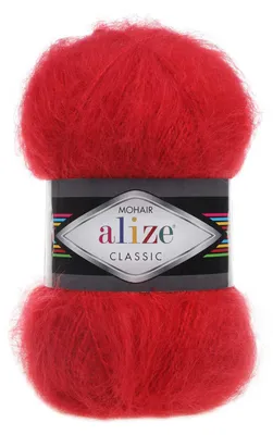 100g Strickgarn Alize Mohair Classic rot