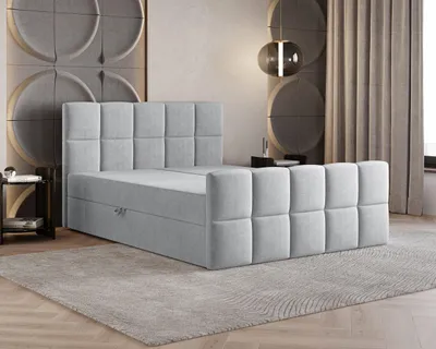 Produktbild von Boxbett Coriano II 180 cm 200 cm B&B Home Boxspringbett Coriano II, Farbe Grau, 140x200 cm, modernes Doppelbett fürs Schlafzimmer