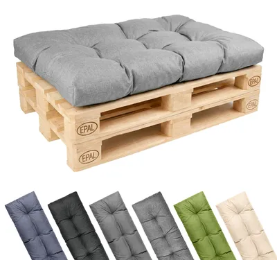 Produktbild von Garronda 120x80 cm Palettenkissen 12 cm wasserabweisend UV- & Wasserfest Palettensofa GD-0252 Hellgrau