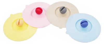 4er-Set Silikon-Trinkbecherdeckel, wiederverwendbar, Ø 10 cm