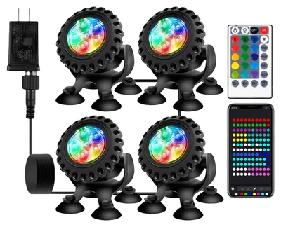 LED-Unterwasserleuchte RGB IP68 mit Fernbedienung & Bluetooth