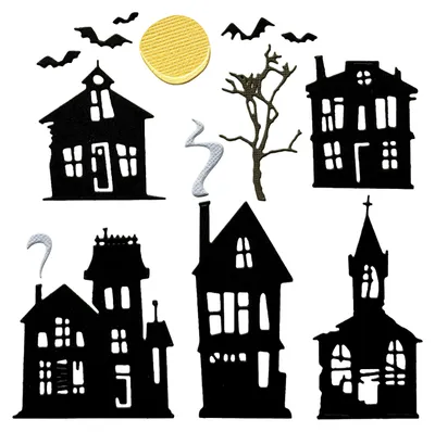 Produktbild von Sizzix Thinlits Stanzschablone "Ghost Town by Tim Holtz"