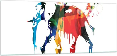 Produktbild von Bilder auf glas - Elefant Tierwelt Fantasie - 100x40cm - Glasbilder - Wandbilder - Kunstdruck - zum Aufhängen bereit - Wanddekoration aus Glas - Glas Bilder - Wandbild auf Glas - GAB100x40-3079