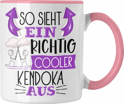 Produktbild von Trendation - So Sieht Ein Richtig Cooler Kendoka Aus Geschenk Tasse Lustiger Spruch Geschenkidee (Rosa)