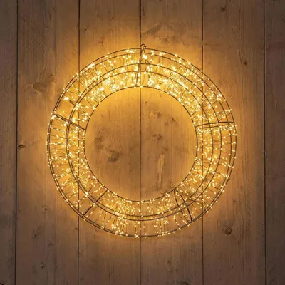 Productafbeelding van Krans metaal 1800led flash ip44 trafo met timer en dimmer 58x12 cm classic warm Anna's Collection