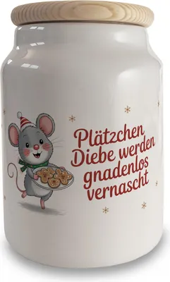 Produktbild von Niedliche Maus Keksdose Plätzchen Spruch Weihnachten