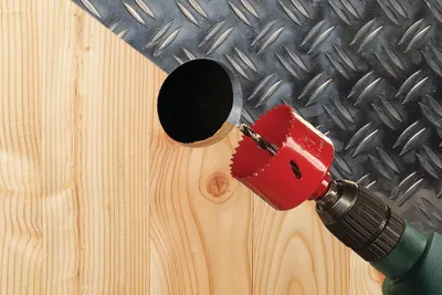 Obrázek produktu pro wolfcraft GmbH 5472000, Samostarný, Aku šroubovák, Sádrokarton, Neželezité kovy, Plast, Překližka, Ocel, Dřevo, Červená, Bimetalový, Vysokorychlostní ocel (HSS)
