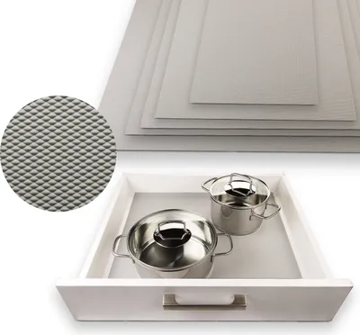 Produktbild von SOTECH Schubladenmatte ORGA-GRIP grau mit Antirutsch-Funktion 382 x 473 mm für 50 cm Schrankbreite