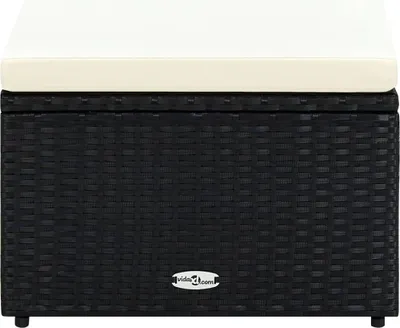 Obrázek produktu pro vidaXL Stolička s polštářem Poly Rattan 53×53×30 cm černá