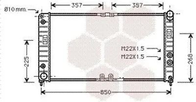 Produktbild von VAN WEZEL 37002286 Kühler Wasserkühler Motorkühler für OPEL Sintra (APV)