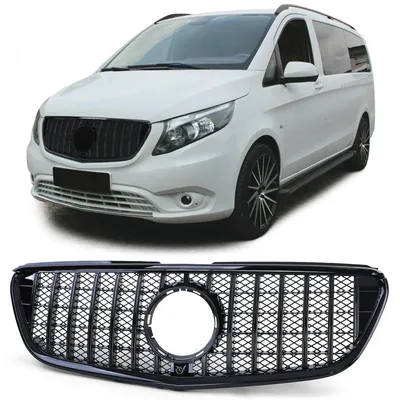 Sport Kühlergrill Schwarz Glanz passt für Mercedes Vito W447 2014-2019 – Produktansicht