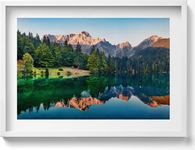 Produktbild von Seelandschaft– Wandbild mit Rahmen – Gerahmtes Bild  – Wanddekoration – 70x50 cm –  Schwarz Rahmen
