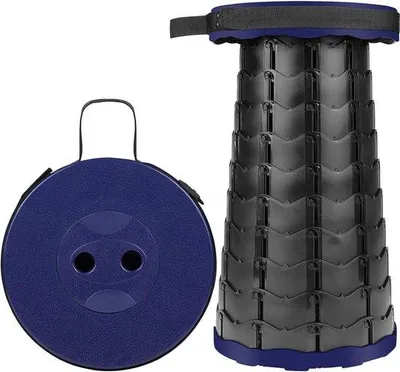 Produktbild von Famanu Klappbare Teleskopische Hocker - Hohe Tragfähigkeit - Schwarz