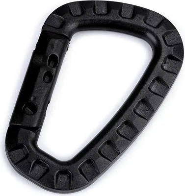 Produktbild von 2 Kunststoff Karabiner schwarz D-Form Höhe 8,5 cm x 5,5cm x 7mm