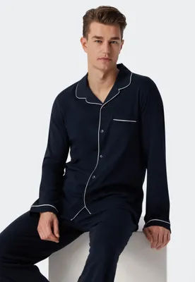 Produktbild von Schiesser Herren Pyjama lang 58 dunkelblau Stück