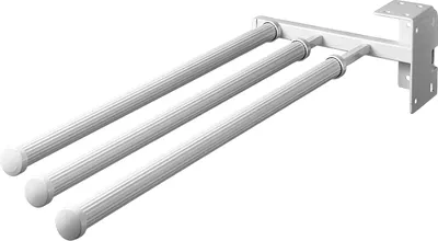 Produktbild von Hailo Handtuchhalter 3143901 reinweiß 3-teilig 430 mm ausziehbar