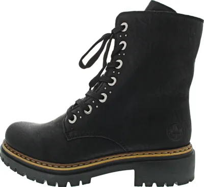 Produktbild von Rieker Damen Stiefeletten Schnürung Blockabsatz 72612, Größe:38 EU, Farbe:Schwarz