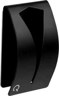 Immagine prodotto di QUVIO Portasciugamani in acciaio inox - Morsetto per asciugamani o strofinacci con striscia adesiva per cucina, bagno, WC o ripostiglio - Design sottile e senza viti - Acciaio - Nero
