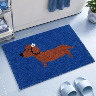 Produktbild von Badematte 40x60 cm, Mikrofaser, blau, rutschfest, für Badezimmer