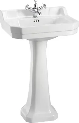 Produktbild von Casa Padrino Luxus Waschbecken mit Sockel 56 x 47 x H. 96 cm - Porzellan Waschbecken