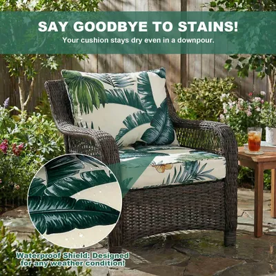 Produktbild von Sitzauflagen Gartenmöbel mit Rückenkissen 2er Set, Outdoor Polster für Gartenmöbel Auflagen Lounge-Kissen, Stuhlkissen für Balkon, Terrasse, Gartenstuhl,Bunt(Sitzkissen 60x60cm+Rückenlehne 65x56cm)