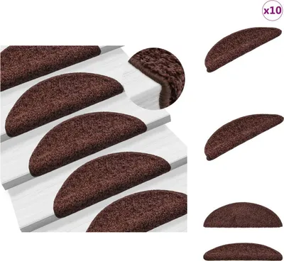 Zdjęcie produktu dla vidaXL Maty pod stopnie 10 szt. 56x17x3 cm brązowe - Maty pod stopnie