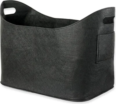 Produktbild von Schramm® Kaminholztasche schwarz aus Filz Holzkorb ca. 53x40x30 cm wählbar 1, 2 oder 3 Stück Filzkorb Zeitungskorb Filztaschen, Größe:1 Stück