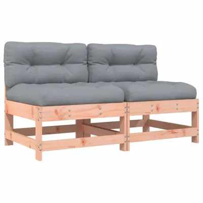 Produktbild von vidaXL Mittelsofas mit Kissen 2 Stk. Massivholz Douglasie