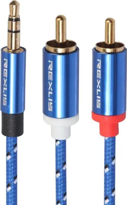 Zdjęcie produktu dla kabel audio 3,5 mm do 2RCA męski - 0,5 m